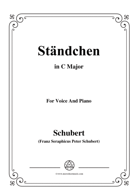 Free Sheet Music Schubert Stndchen Serenade D 889 In C Major For Voice Piano