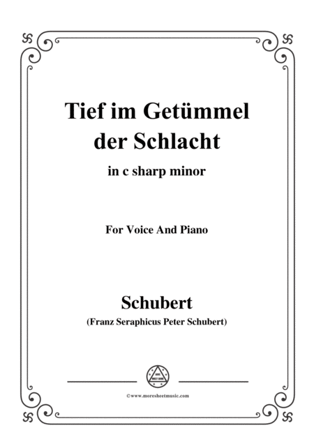 Free Sheet Music Schubert Tief Im Getmmel Der Schlacht In C Sharp Minor For Voice Piano