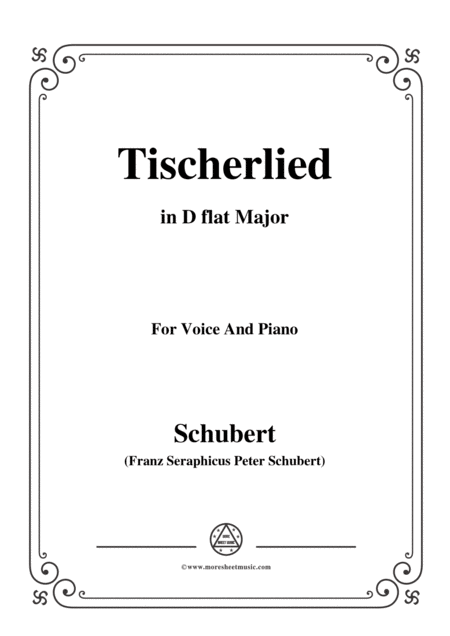 Free Sheet Music Schubert Tischerlied In D Flat Major For Voice Piano