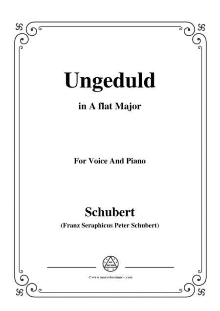 Free Sheet Music Schubert Ungeduld In A Flat Major For Voice And Piano