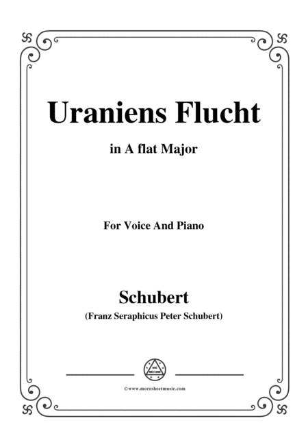 Schubert Uraniens Flucht Uranias Flight D 554 In A Flat Major For Voice Piano Sheet Music