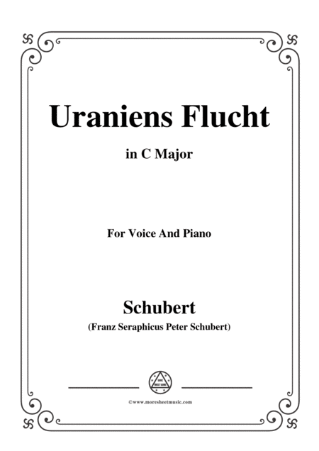 Schubert Uraniens Flucht Uranias Flight D 554 In C Major For Voice Piano Sheet Music