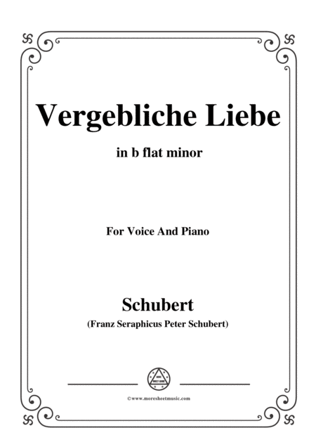 Free Sheet Music Schubert Vergebliche Liebe Op 173 No 3 In B Flat Minor For Voice Piano