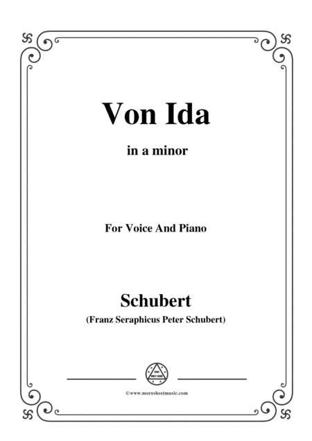 Free Sheet Music Schubert Von Ida In A Minor For Voice And Piano