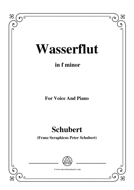 Schubert Wasserflut From Winterreise Op 89 D 911 No 6 In F Minor For Voice Piano Sheet Music