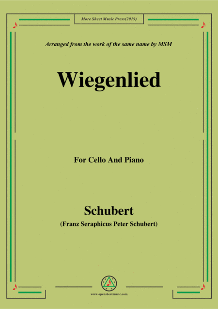 Schubert Wiegenlied For Cello And Piano Sheet Music