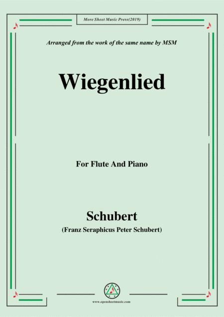 Schubert Wiegenlied For Flute And Piano Sheet Music