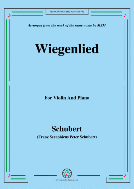 Free Sheet Music Schubert Wiegenlied For Violin And Piano