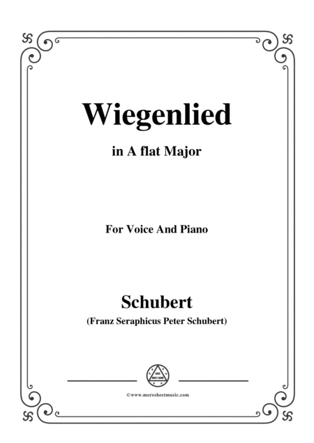 Schubert Wiegenlied In A Flat Major For Voice And Piano Sheet Music