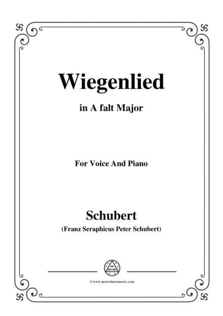 Free Sheet Music Schubert Wiegenlied Op 105 No 2 In A Flat Major For Voice Piano