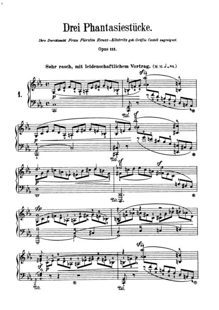 Free Sheet Music Schumann 3 Fantasiestcke Op 111 Complete Version