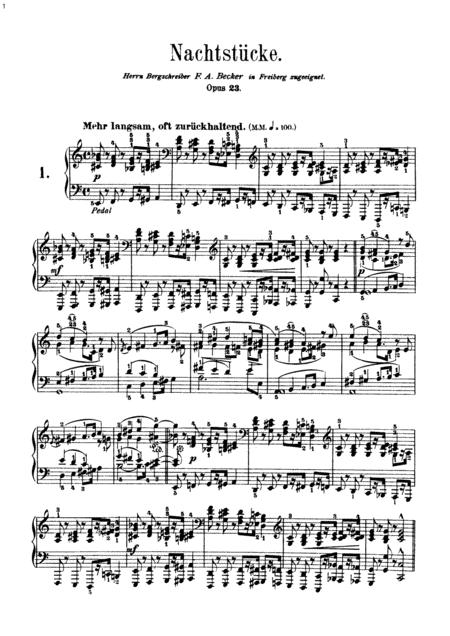 Schumann 4 Nachtstucke Op 23 Complete Version Sheet Music