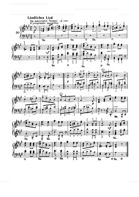 Free Sheet Music Schumann Album For The Young Op 68 No 20 Lndliches Lied Original Version
