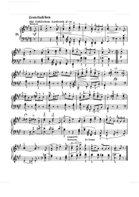 Free Sheet Music Schumann Album For The Young Op 68 No 24 Harvest Song Original Version