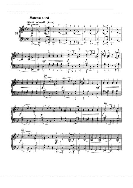 Free Sheet Music Schumann Album For The Young Op 68 No 37 Sailors Song Original Version