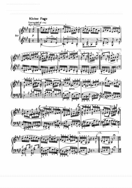 Free Sheet Music Schumann Album For The Young Op 68 No 40 Little Fugue Original Version