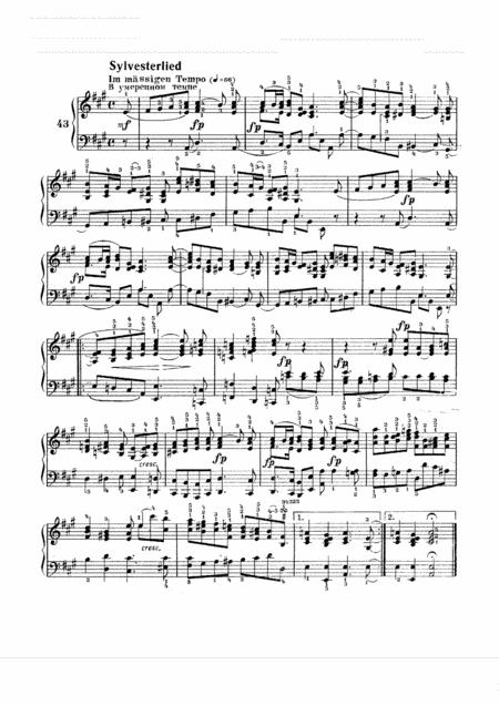 Free Sheet Music Schumann Album For The Young Op 68 No 43 Sylvesterlied Original Version