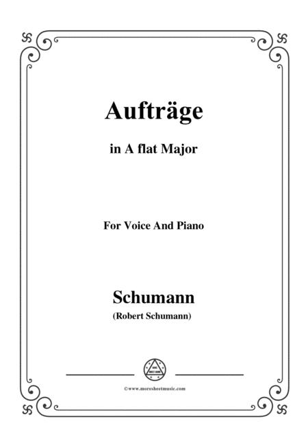 Free Sheet Music Schumann Auftrge In A Flat Major Op 77 No 5 For Voice And Piano