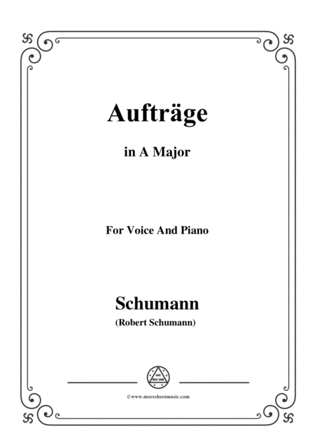 Free Sheet Music Schumann Auftrge In A Major Op 77 No 5 For Voice And Piano
