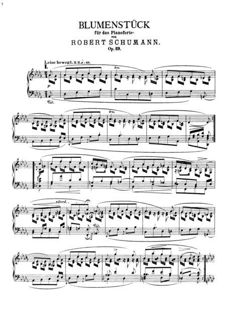 Schumann Blumenstck Op 19 Complete Version Sheet Music