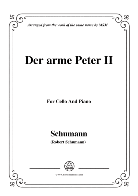 Schumann Der Arme Peter 2 For Cello And Piano Sheet Music