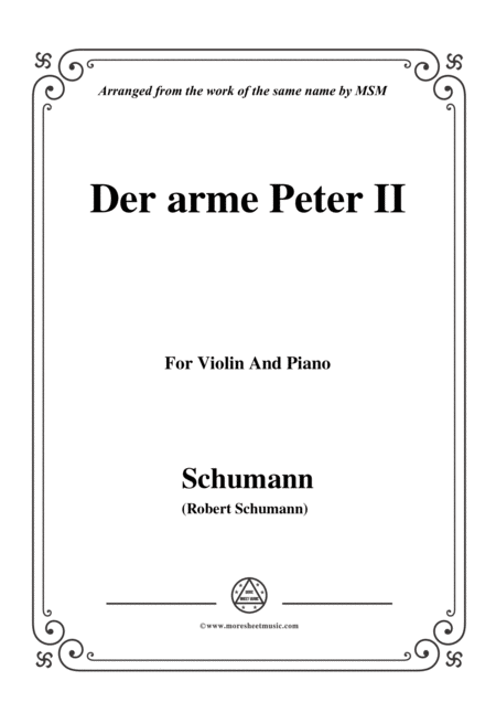 Free Sheet Music Schumann Der Arme Peter 2 For Violin And Piano