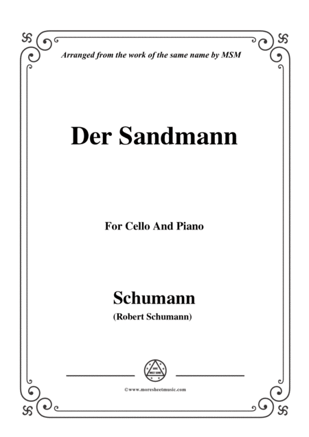 Schumann Der Sandmann Op 79 No 13 For Cello And Piano Sheet Music