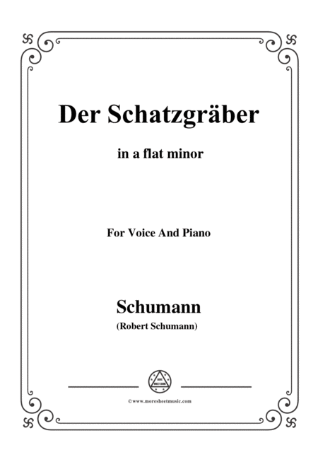 Free Sheet Music Schumann Der Schatzgrber In A Flat Minor For Voice And Piano