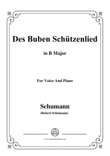 Free Sheet Music Schumann Des Buben Schtzenlied In B Major Op 79 No 26 For Voice And Piano