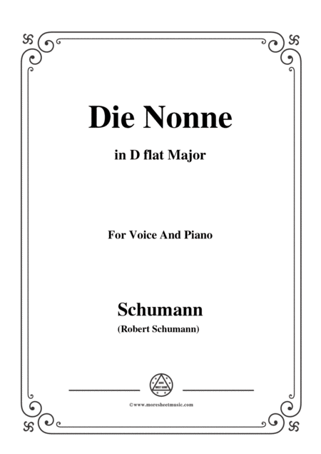 Free Sheet Music Schumann Die Nonne In D Flat Major For Voice And Piano