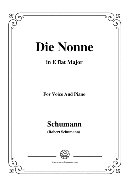 Free Sheet Music Schumann Die Nonne In E Flat Major For Voice And Piano