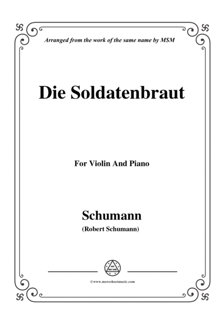 Schumann Die Soldntenbraut For Violin And Piano Sheet Music