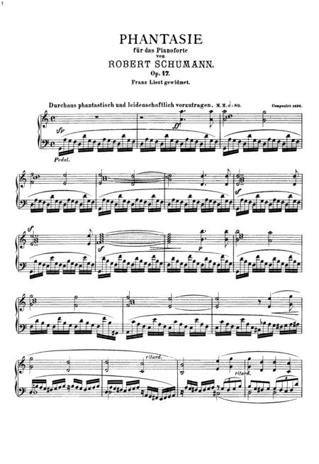 Schumann Fantasie Op 17 In C Major Complete Version Sheet Music