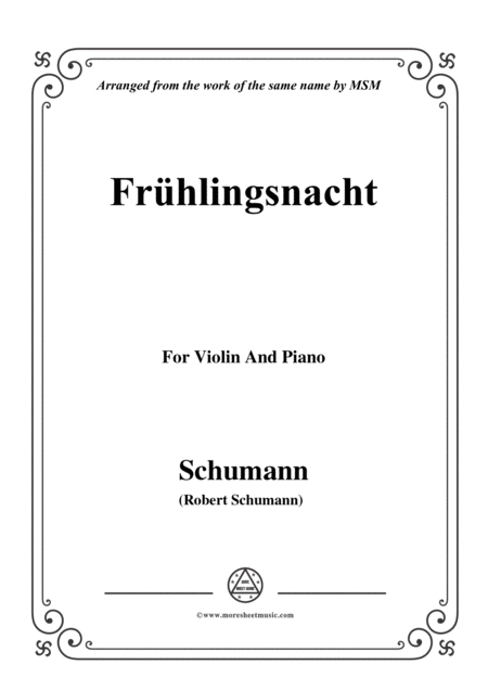 Schumann Frhlingsnacht For Violin And Piano Sheet Music