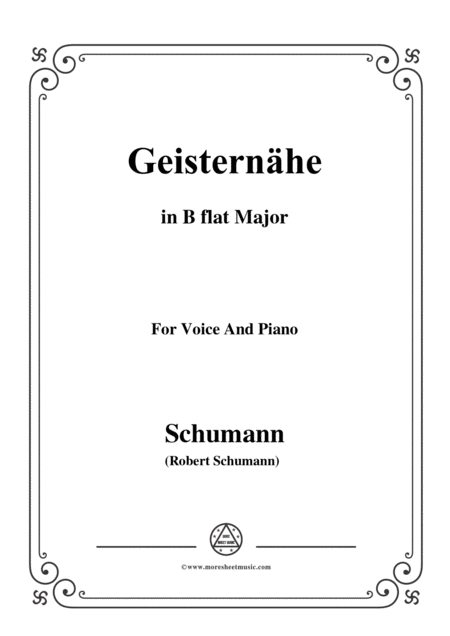 Free Sheet Music Schumann Geisternhe In B Flat Major Op 77 No 3 For Voice And Piano