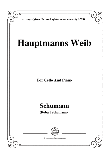 Free Sheet Music Schumann Hauptmanng Weib For Cello And Piano