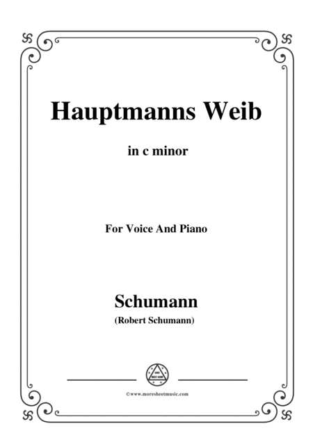 Schumann Hauptmanng Weib In C Minor For Voice And Piano Sheet Music