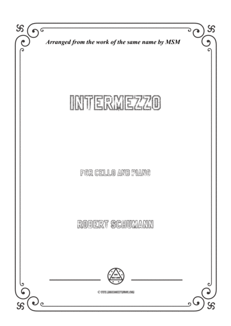 Schumann Intermezzo For Cello And Piano Sheet Music