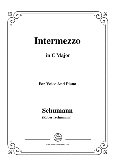 Schumann Intermezzo In C Major For Voice And Piano Sheet Music