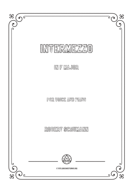 Schumann Intermezzo In F Major For Voice And Piano Sheet Music