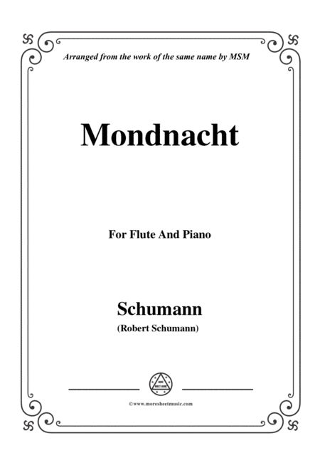 Free Sheet Music Schumann Mondnacht For Flute And Piano