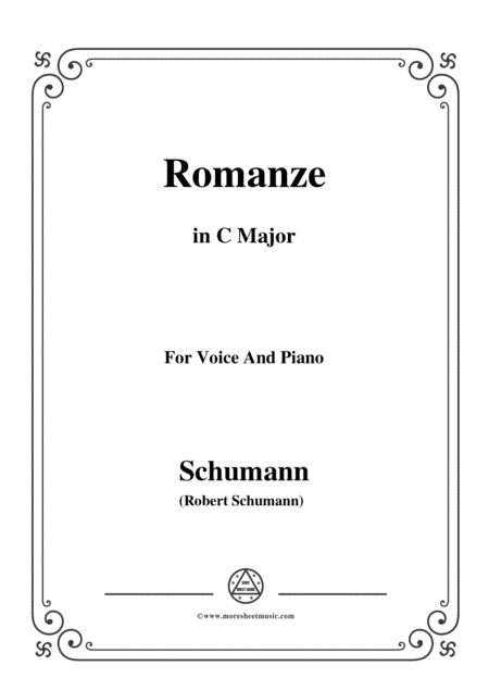 Schumann Romanze In C Major For Voice And Piano Sheet Music