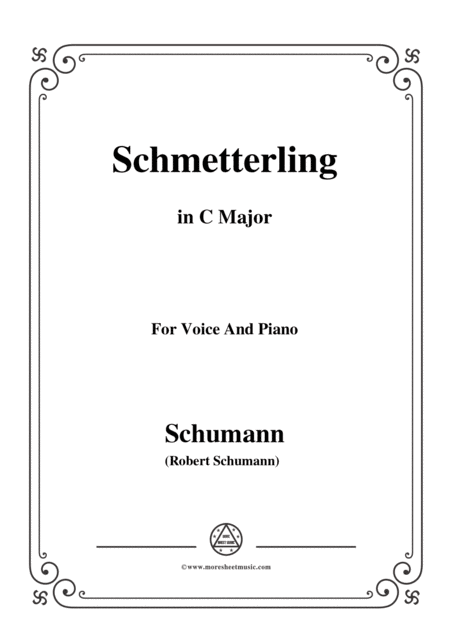 Free Sheet Music Schumann Schmetterling In C Major Op 79 No 2 For Voice And Piano