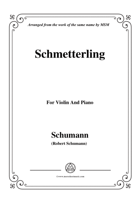 Schumann Schmetterling Op 79 No 2 For Violin And Piano Sheet Music