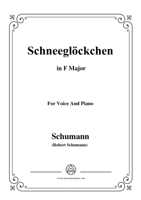 Free Sheet Music Schumann Schneeglckchen In F Major Op 79 No 27 For Voice And Piano