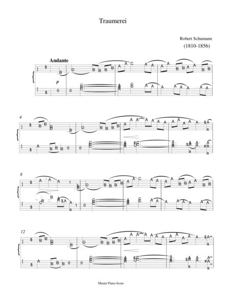 Schumann Traumerei Easy Piano Arrangement Sheet Music