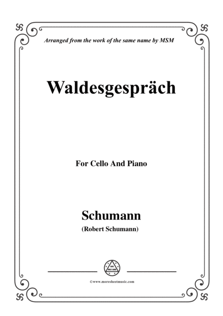 Free Sheet Music Schumann Waldcsgesprch For Cello And Piano