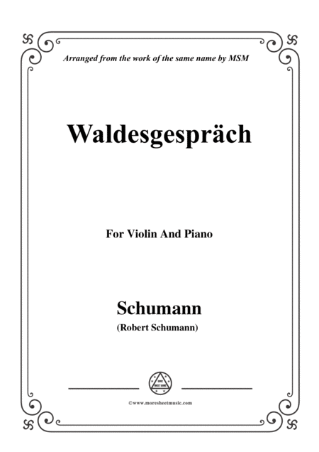 Schumann Waldcsgesprch For Violin And Piano Sheet Music