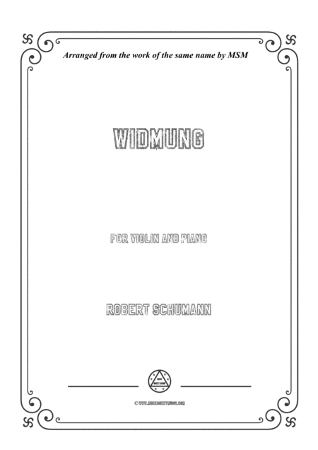 Schumann Widmung For Violin And Piano Sheet Music