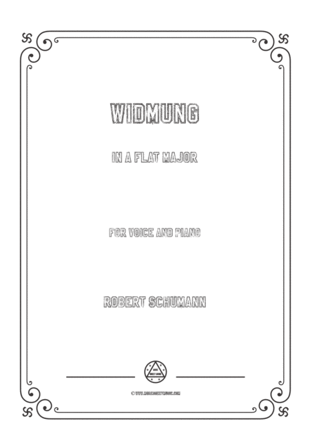 Schumann Widmung In A Flat Major For Voice And Piano Sheet Music